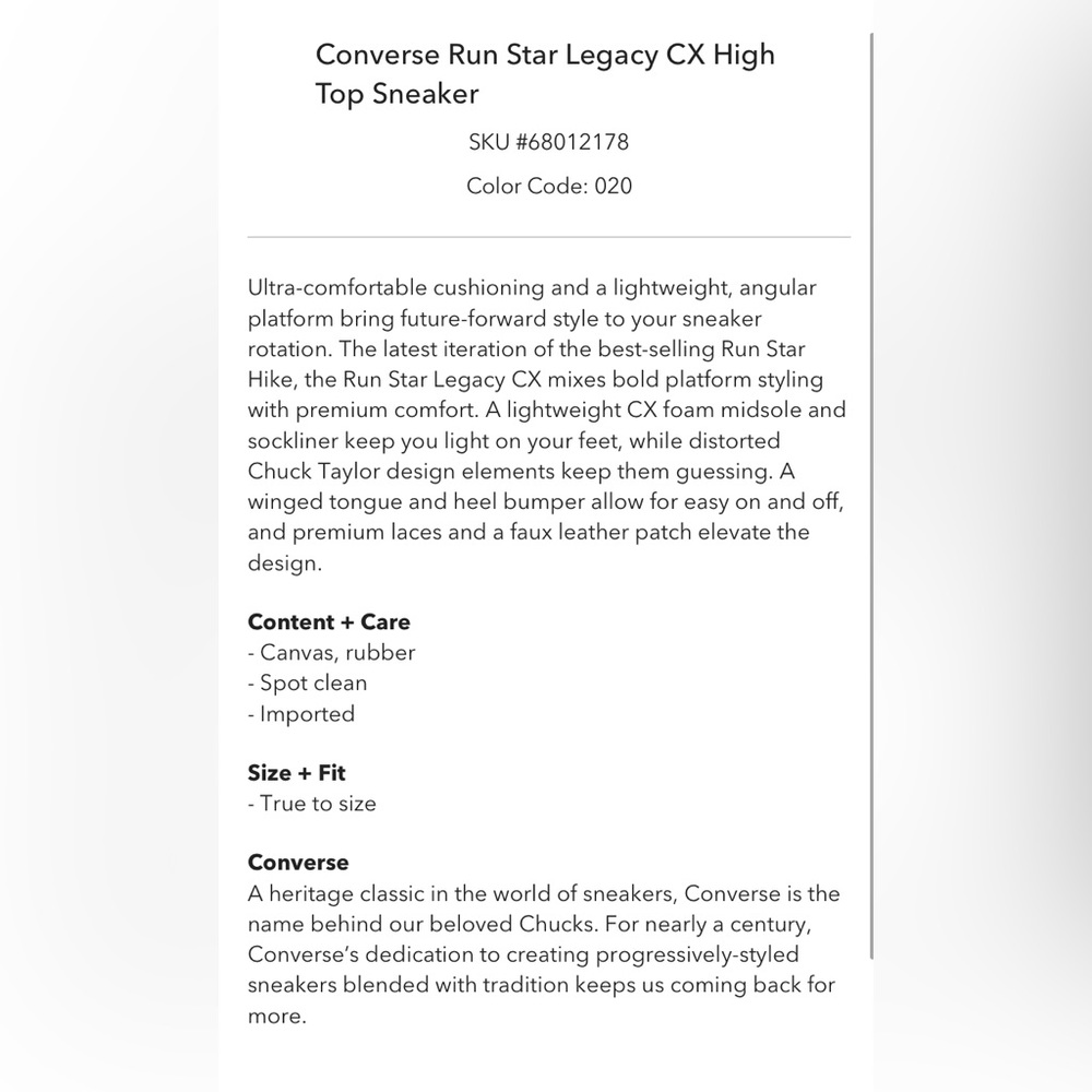 Converse Run Star Legacy CX High Top Sneaker - Picture 16 of 16